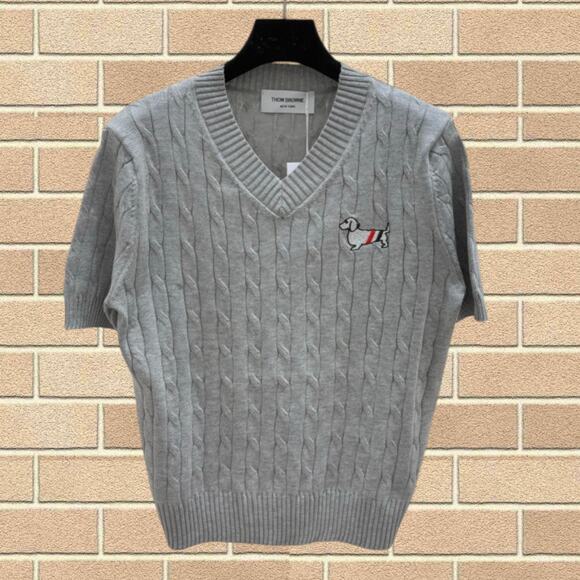 Thom Browne Tops - Women's Thom Browne Printed V-Neck Knit Short Sleeve